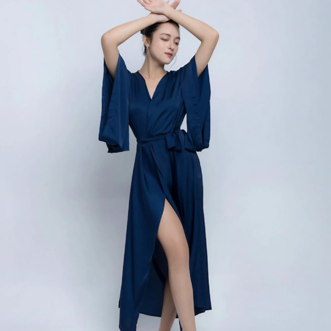 Satin Silk Long Robe Gown Nighty