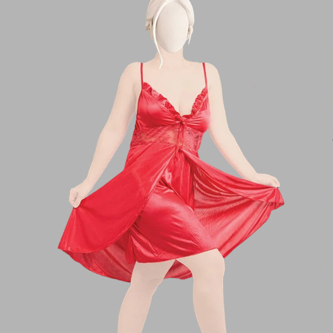 Nighttime Luxury Simple Satin Silk Nighty