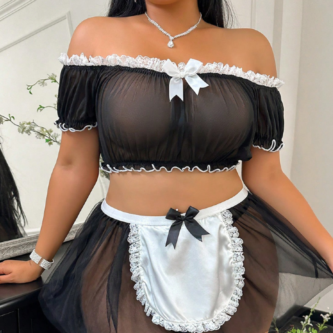 Sheer Obsession: Classic B&W Lingerie Set