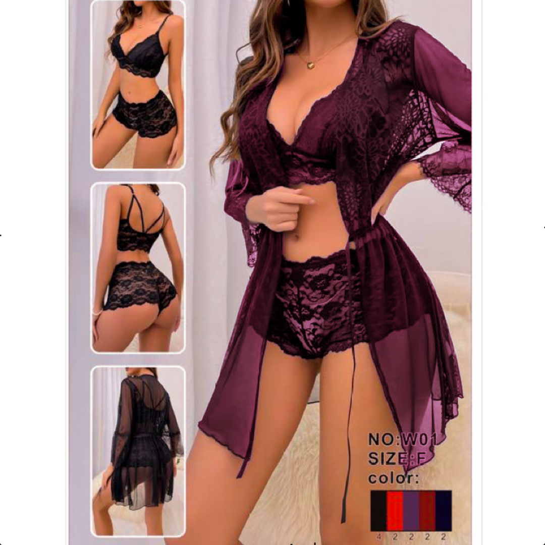 3 Pcs Stylish Short Lingerie