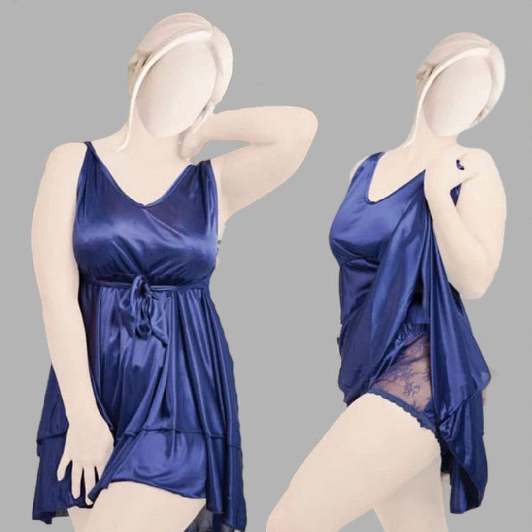 Satin Silk Chic Mini Nightgown With Panty