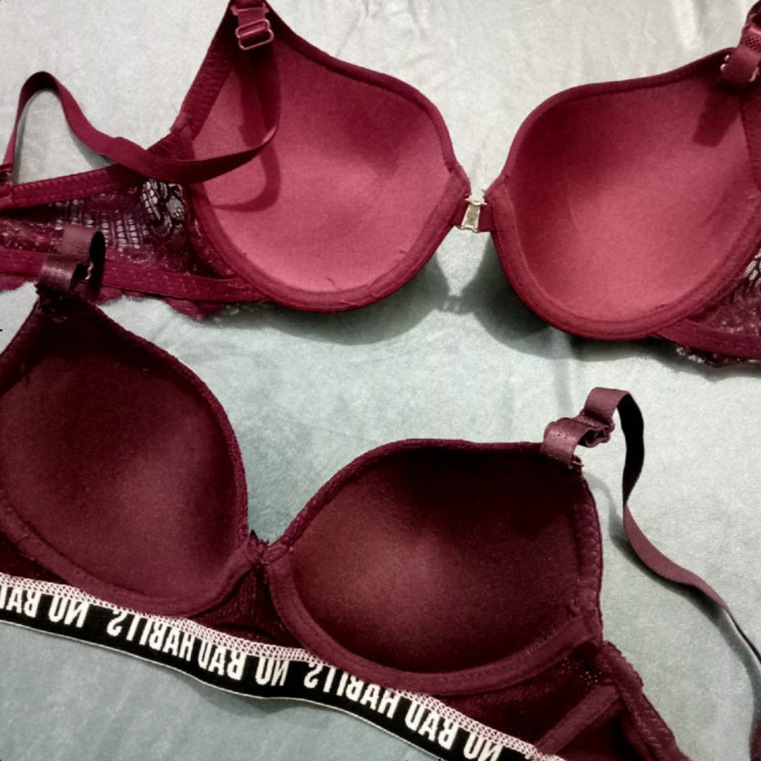 Pack Of 2 Nylon Lace Padded Bra