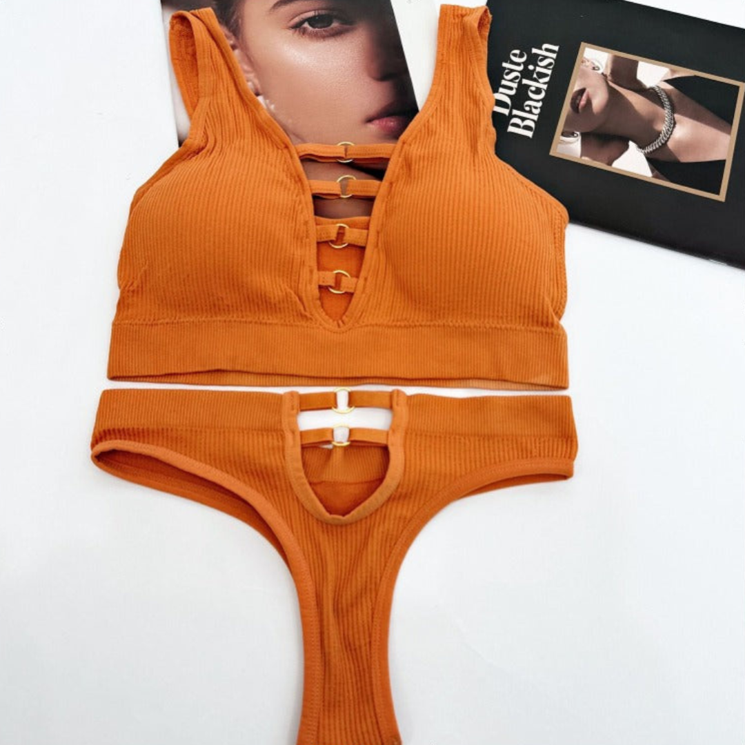 Smooth Contour Padded Bra with Coordinated Thong