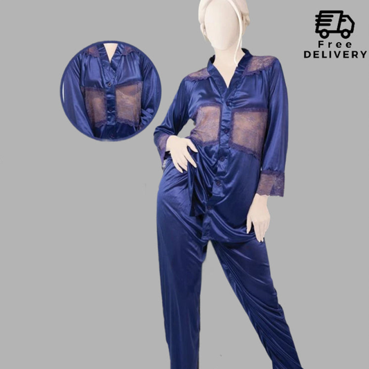 Lace and Luxury Satin Silk Pajama Duo