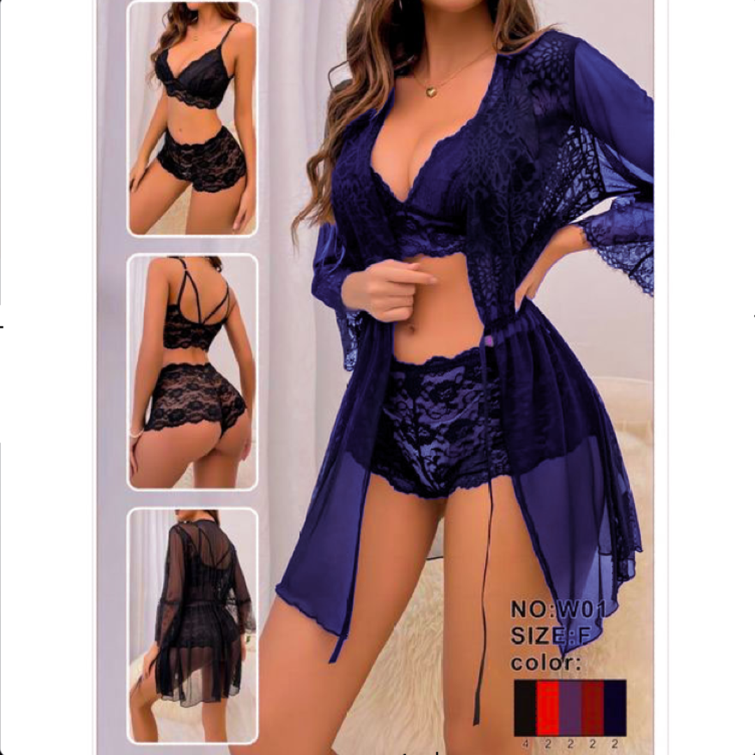 3 Pcs Stylish Short Lingerie