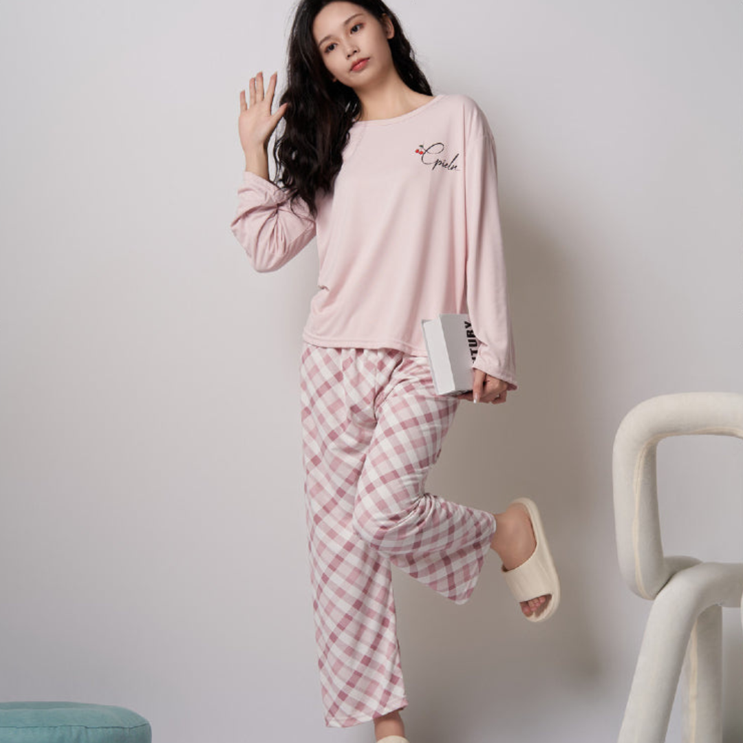 Check Printed Comfort Soft Cotton Night Set