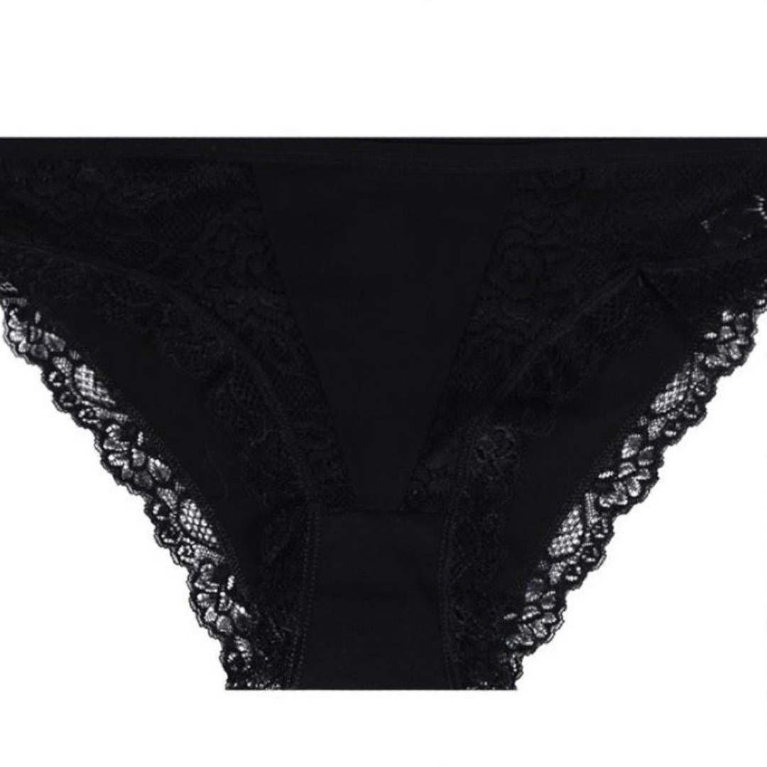 Pack of 2 Lace Trim Floral Lace Panties For Women