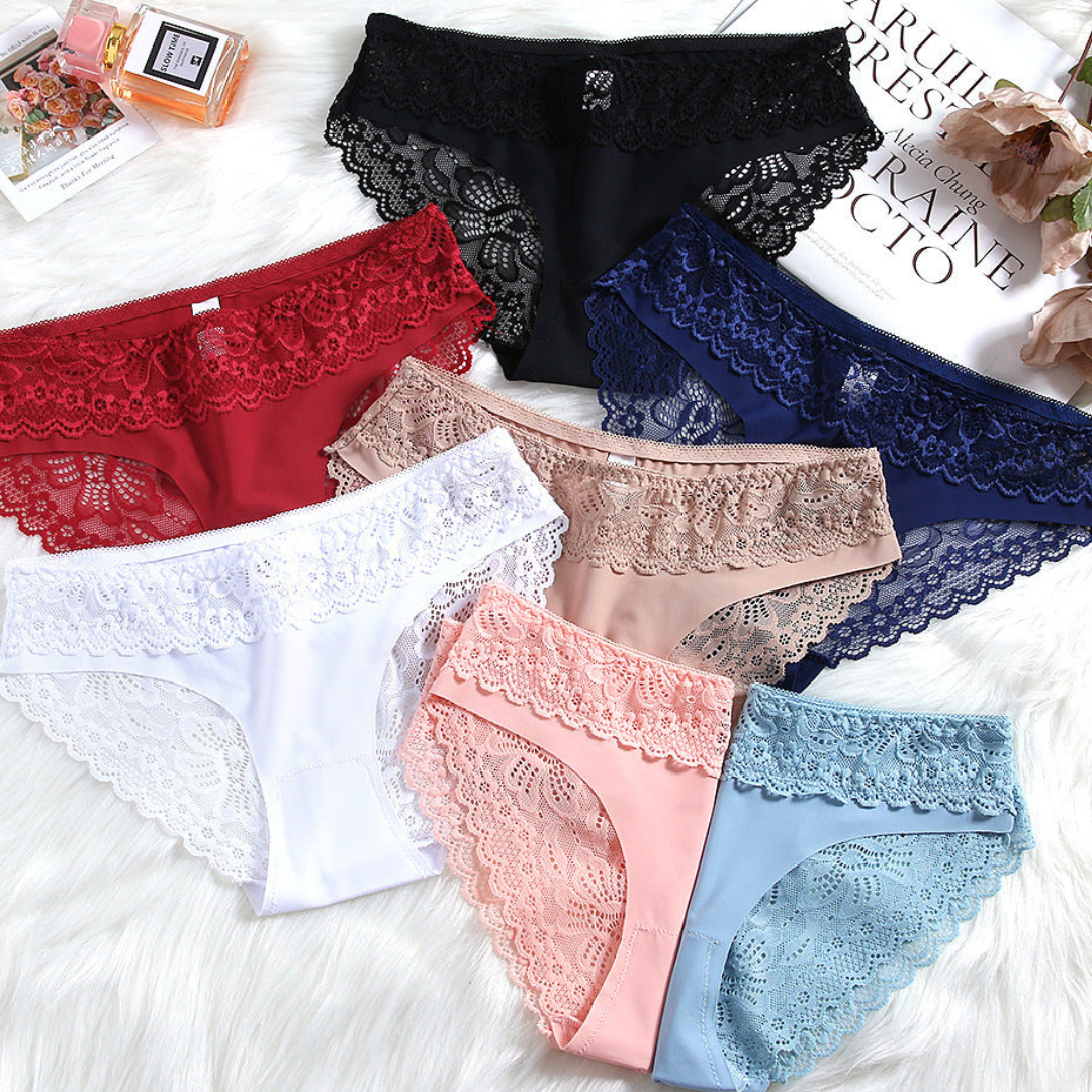Pack of 2 Lace Trim Breathable Brief Panties