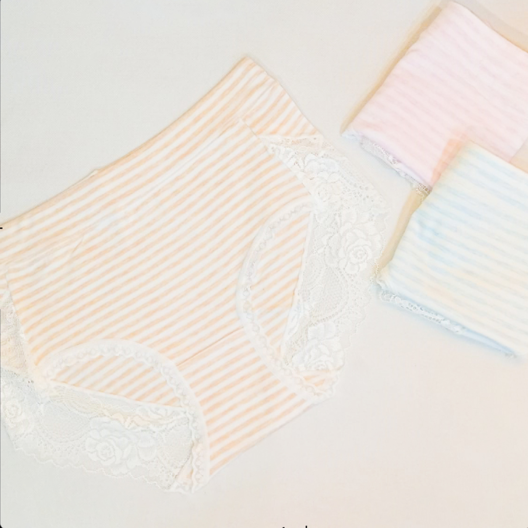 Pack of 2 Ladies Trim Lace Design Cotton Comfy Panties