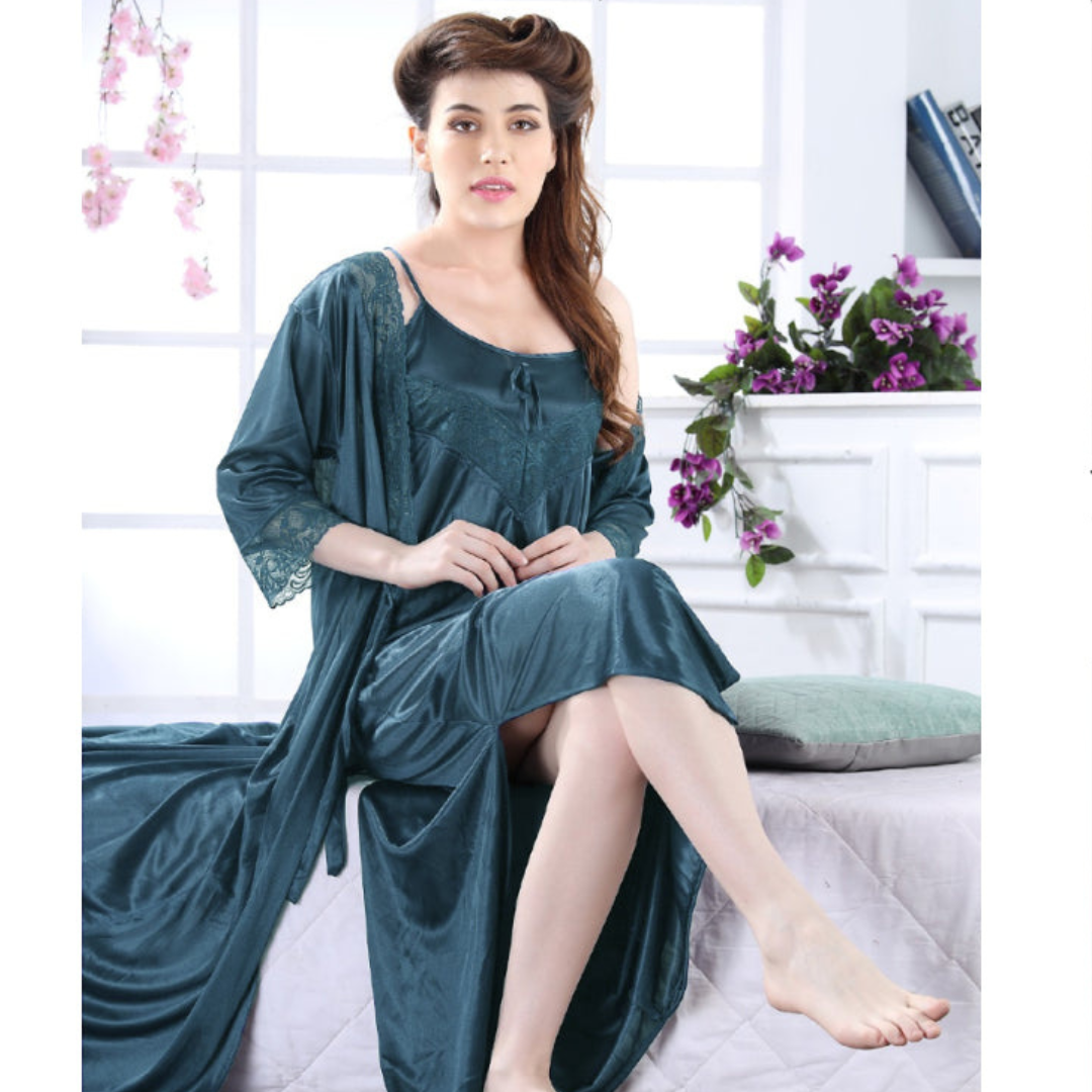 2-Pcs Satin Slip Nightwear