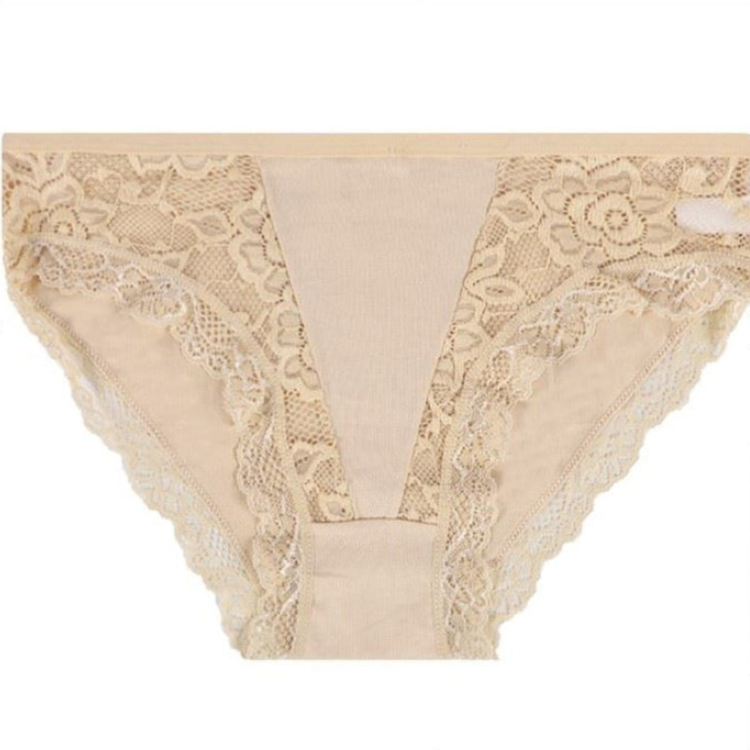 Pack of 2 Lace Trim Floral Lace Panties For Women