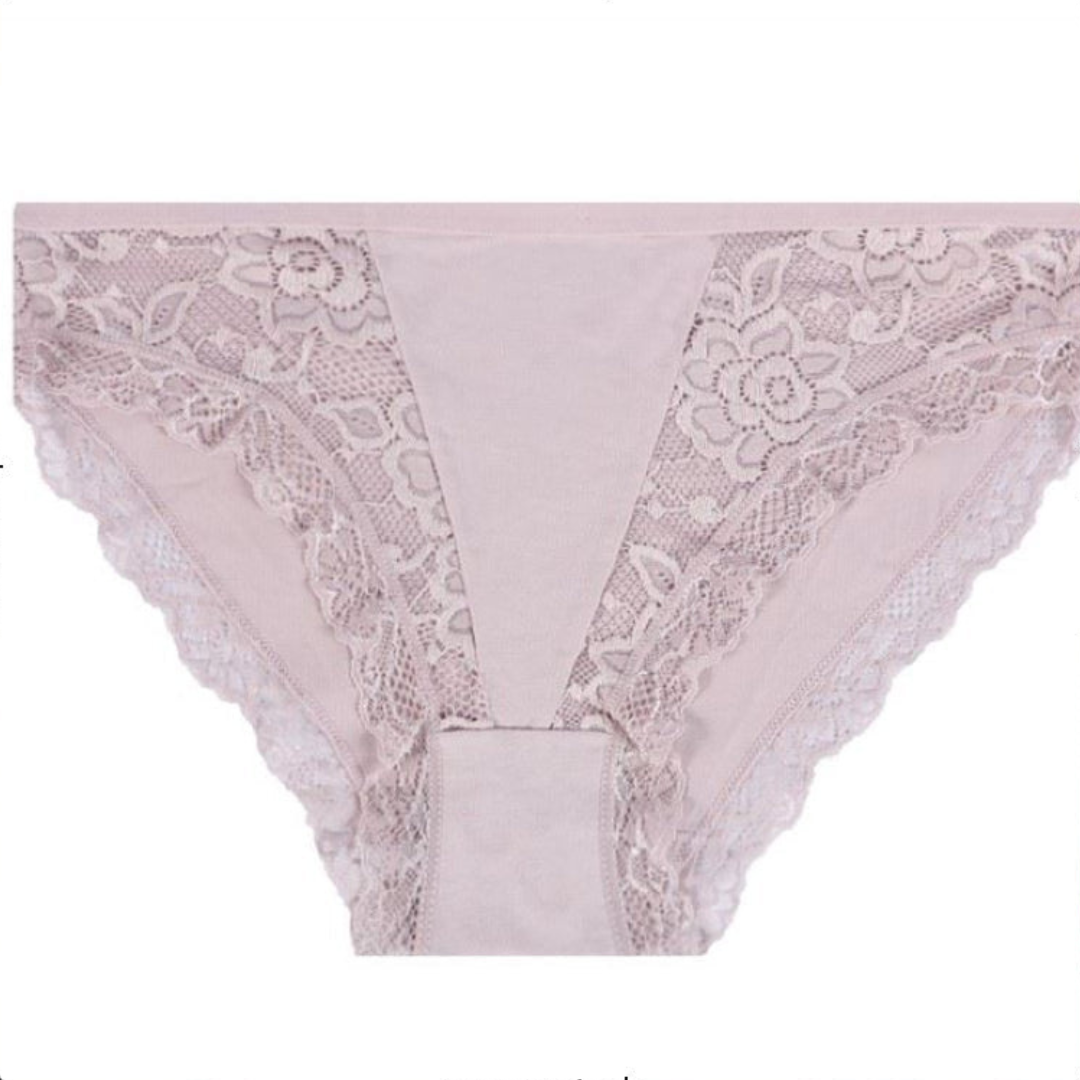 Pack of 2 Lace Trim Floral Lace Panties For Women