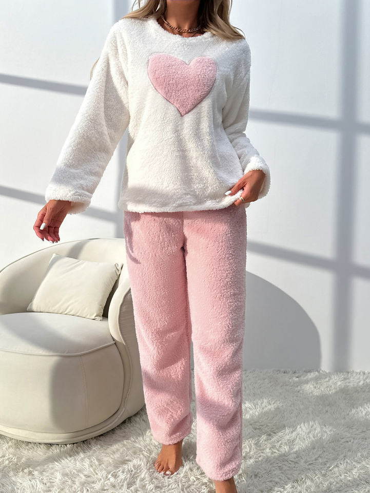 Sweet Loving Heart Pajama Set Women's Two Piece Sleepwear