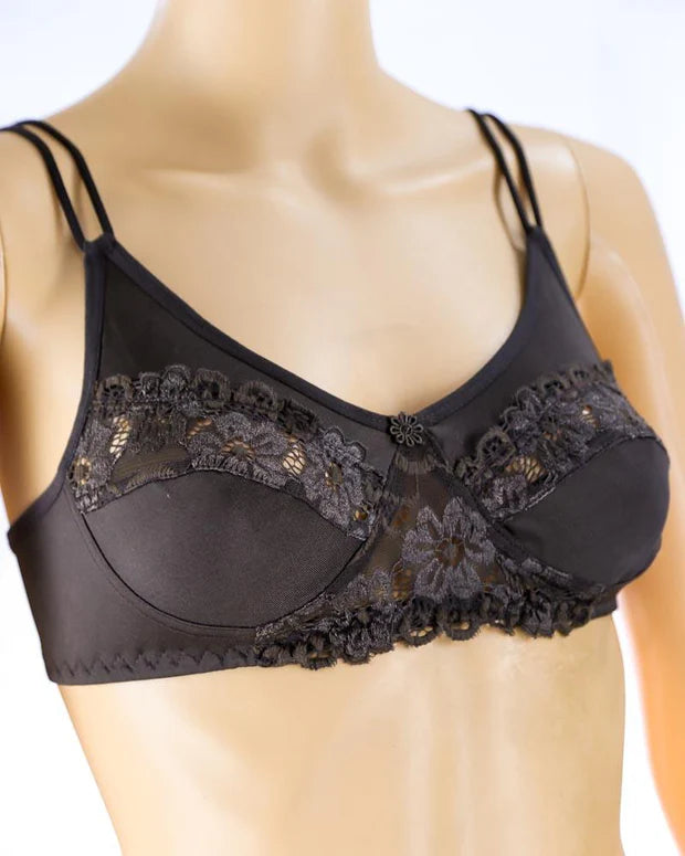 Soft Jersey Bra with Lace Trim – Non-Padded Style