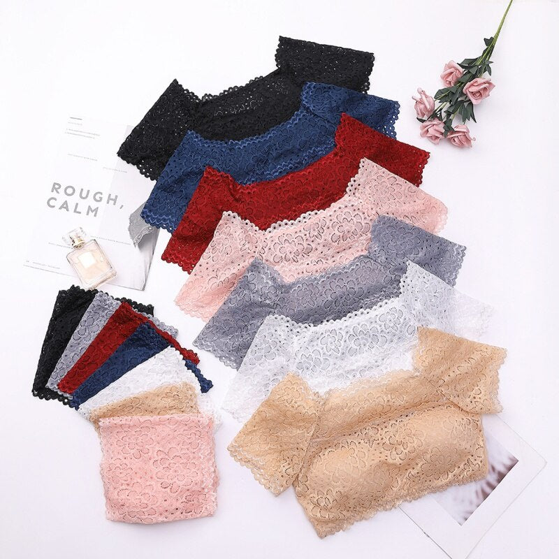 Women Non Wired Long Floral Lace Lingerie Set