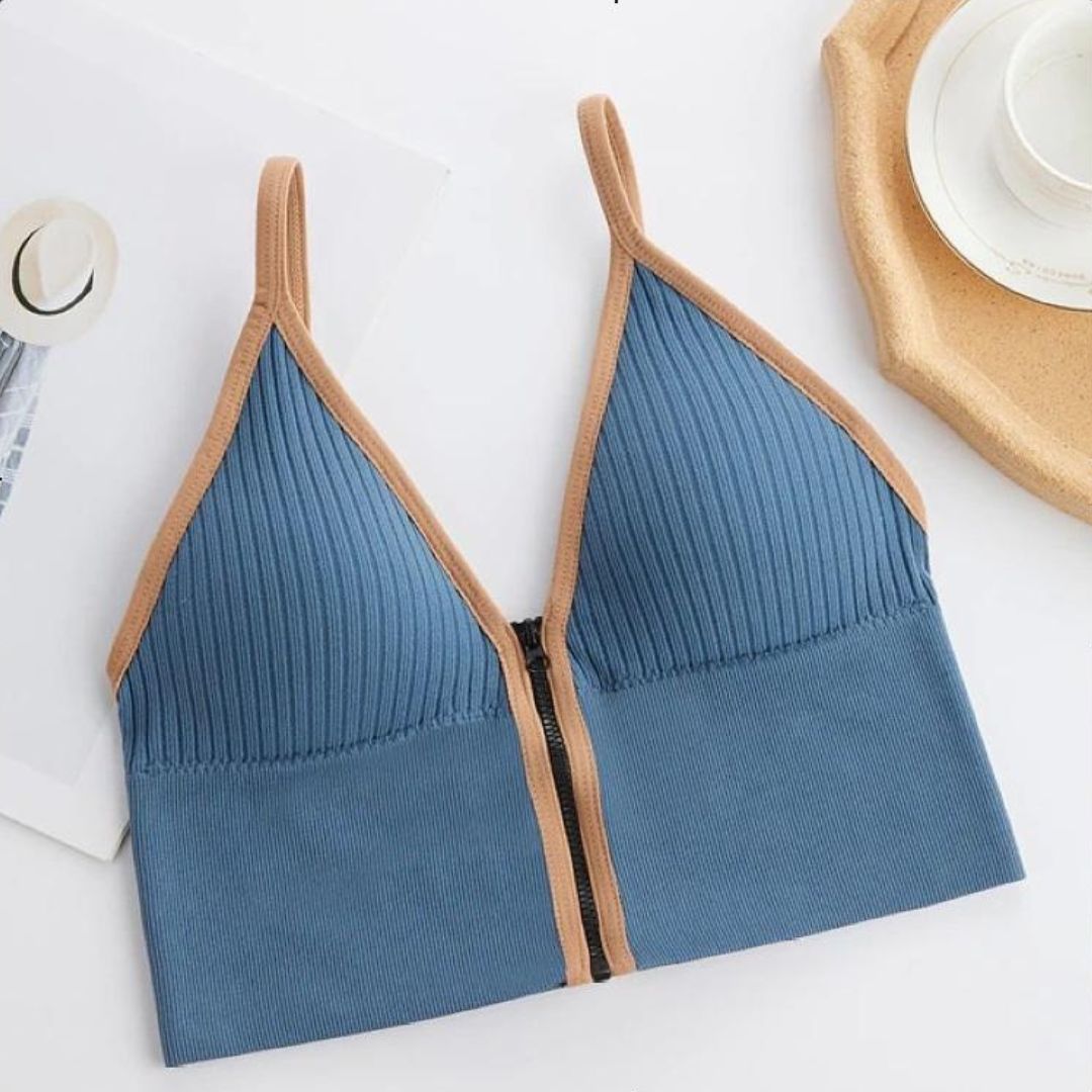 Front Open Crop Top Fashionable Bra