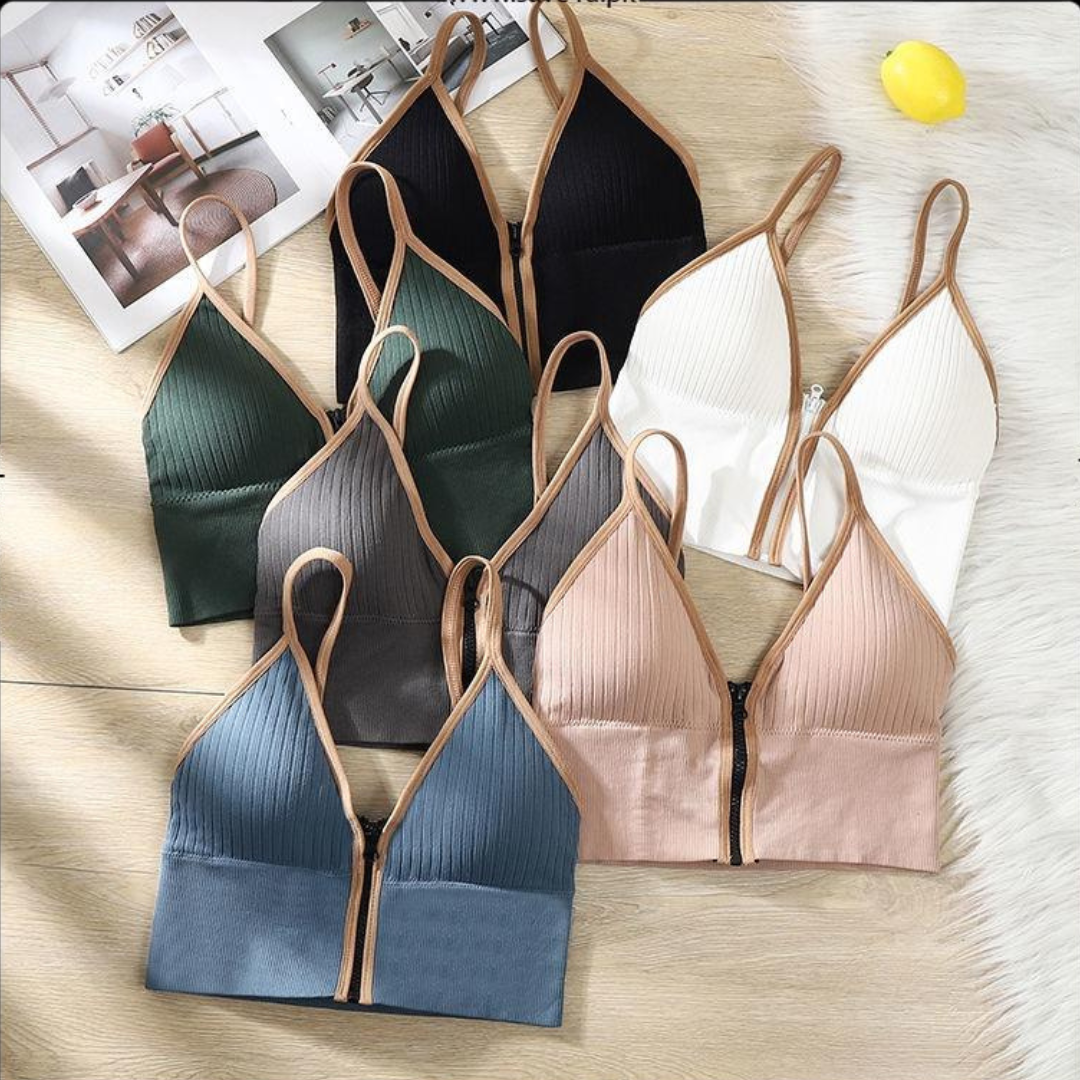 Front Open Crop Top Fashionable Bra