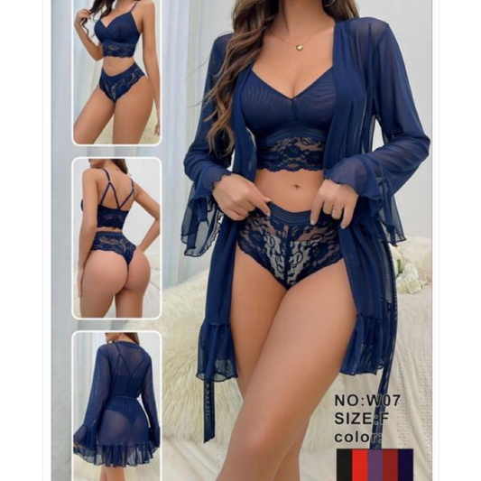 3 Pcs Elegant Desire Net Nighty