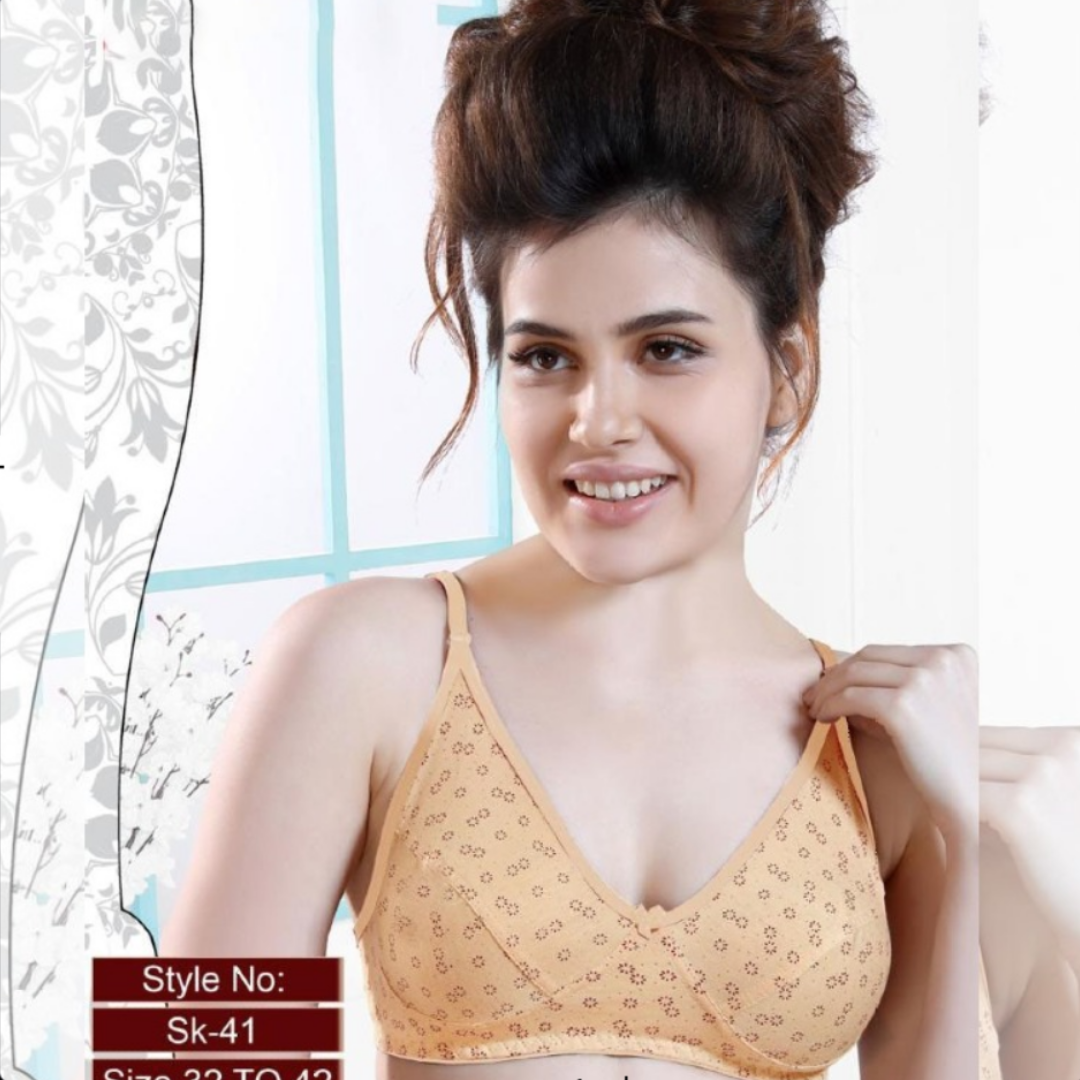 Ladies Non-Wired Printed Design Non-Padded Bra