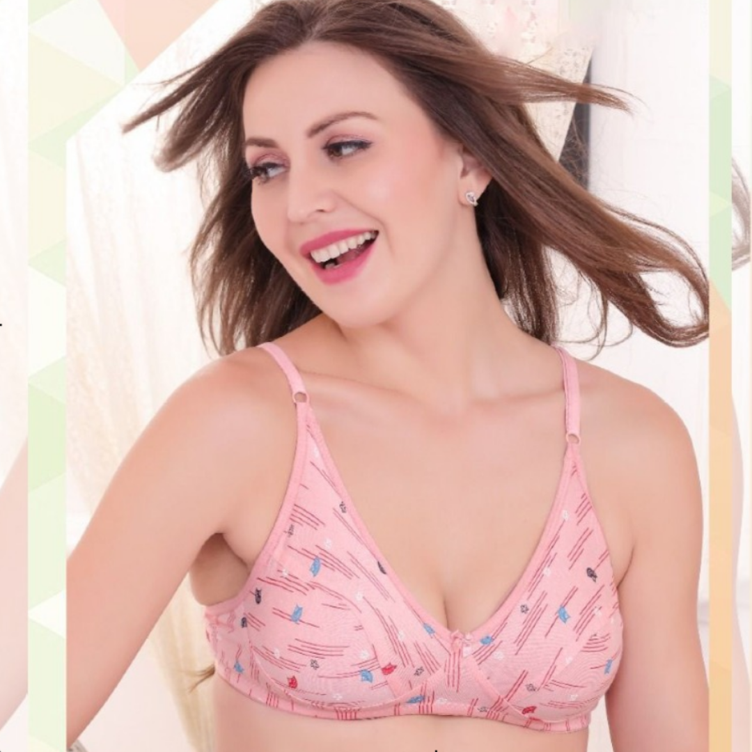 Ladies Beautiful Printed Design Non Padded Wireless Bra