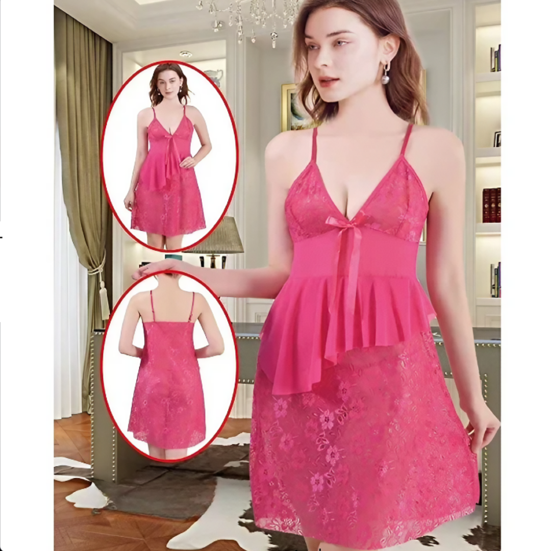 Soft Glow Sheer Lace Sleepy Nighty