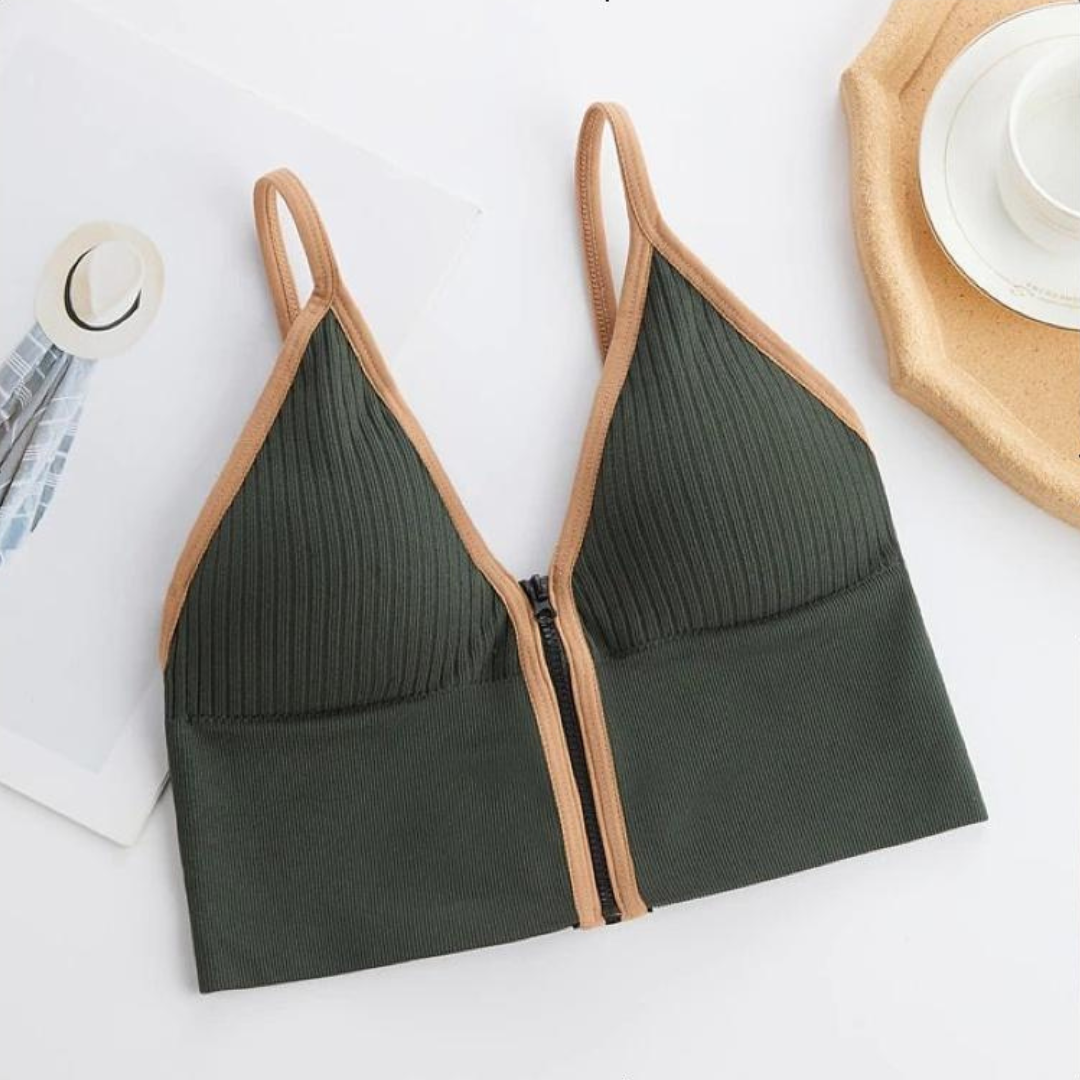 Front Open Crop Top Fashionable Bra