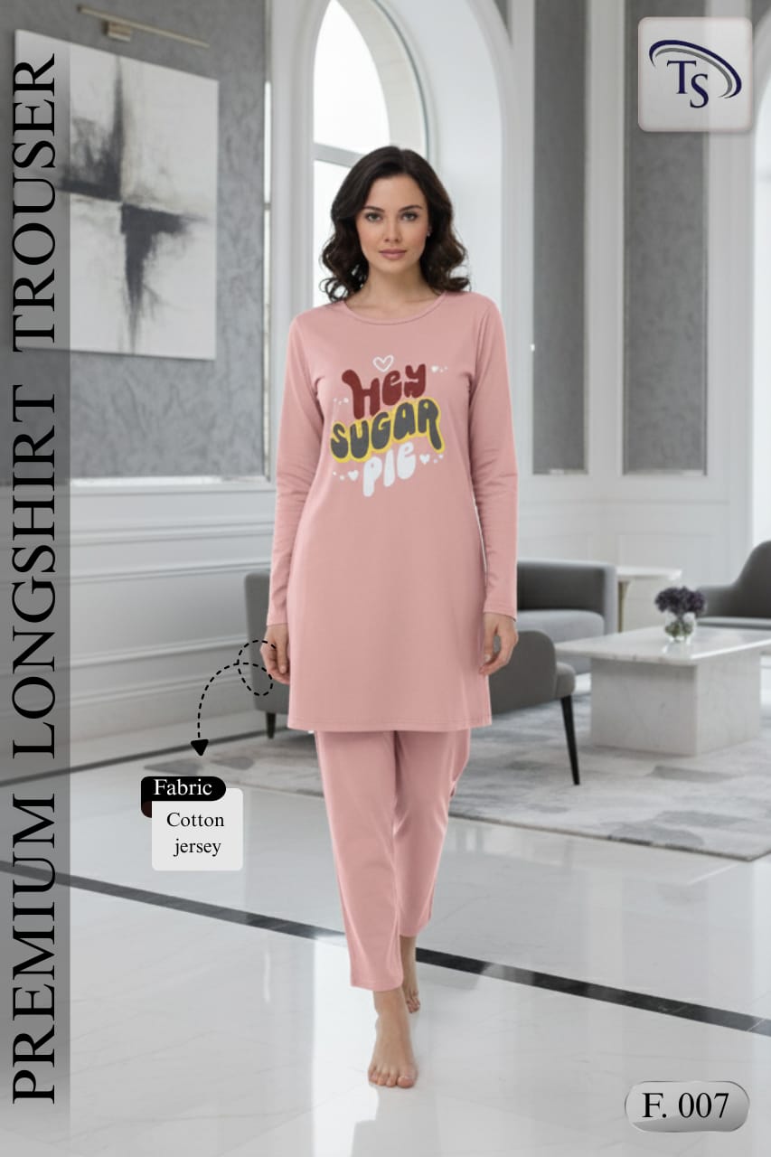 Premium Cotton Jersey Longshirt Trouser Set