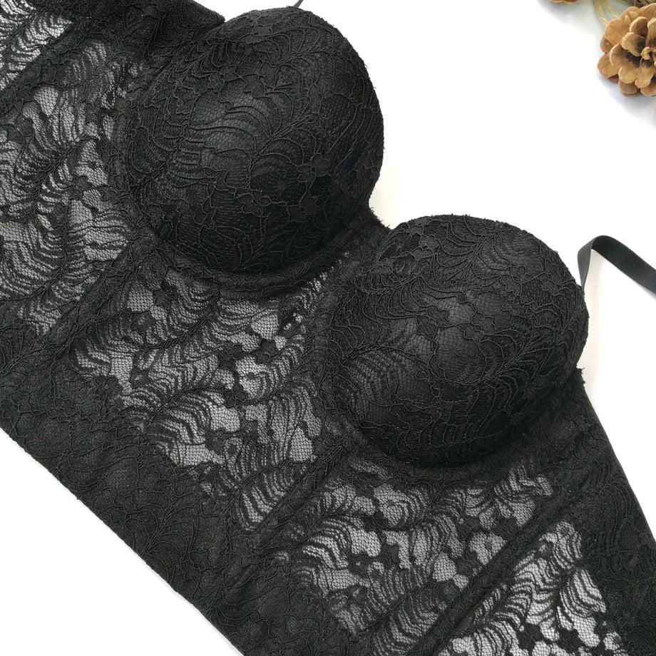 Thin Cups Wired Longlined Lace Bra