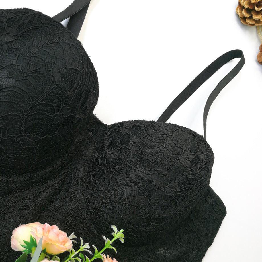 Thin Cups Wired Longlined Lace Bra