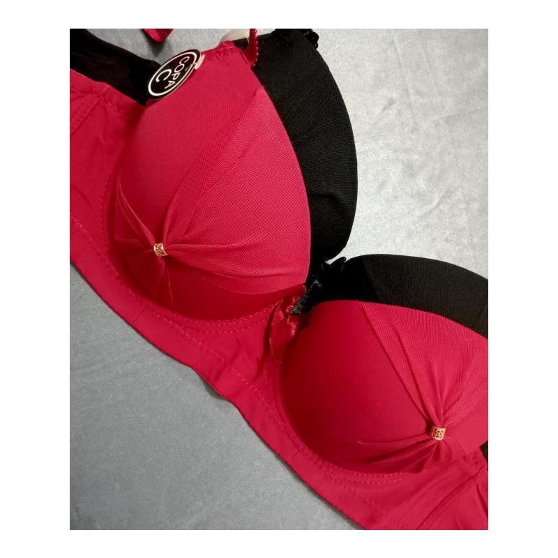 Stylish Front Ribbon Padded Wired Bra