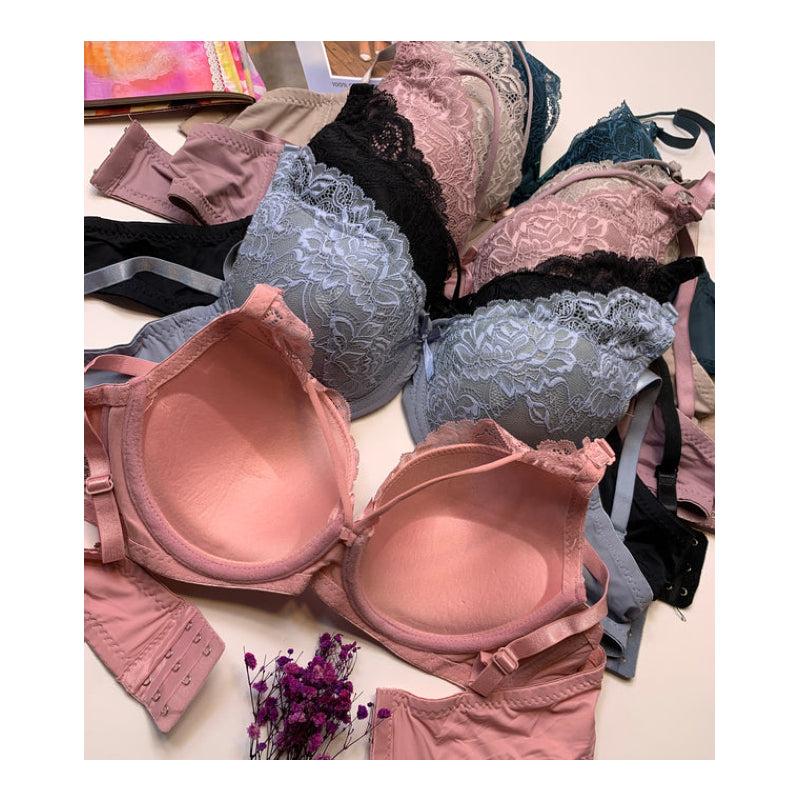 Classic Wired Bra with Delicate Lace Edging