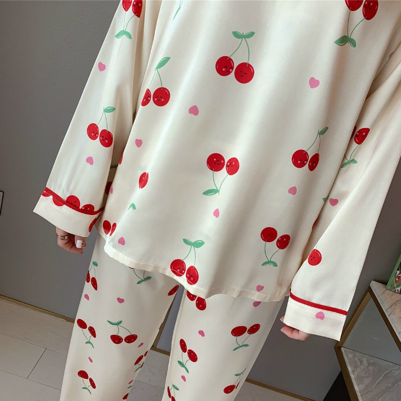 Women's Classic Satin Pajama Set Sleepwear Loungewear