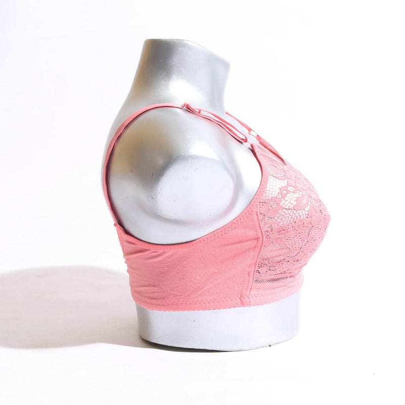 Lace Cups Cotton Band Non Wired Bra